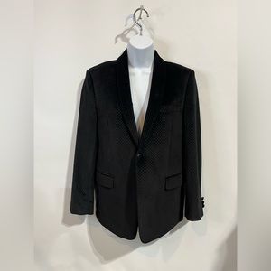 TALLIA Boys Jacket Size 16R‎ Super Soft Black With Design 100% Polyester